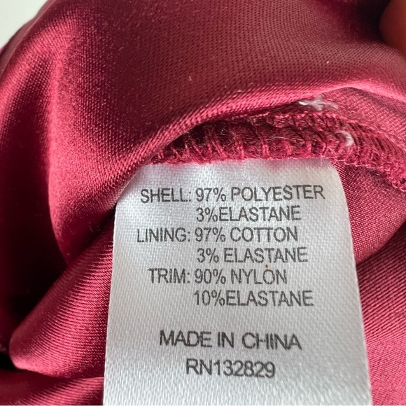 Majorelle Revolve Ursula Red Wine Strapless Ruched Mesh Mini Dress Size M - Picture 7 of 7